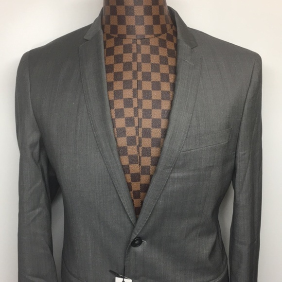 LABORATORY Gray Wool Blend 2 Button Blazer 44L - Picture 2 of 6